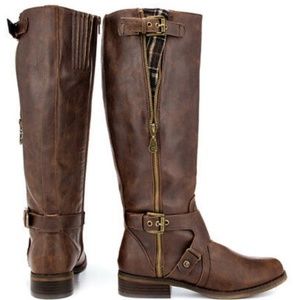 G By Guess Hertlez Brown Knee-High Riding Boots